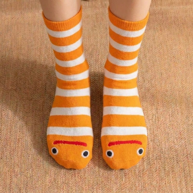 Chaussettes-chaussons rayées à motifs amusants pour toute la famille (4 paires) - image 5