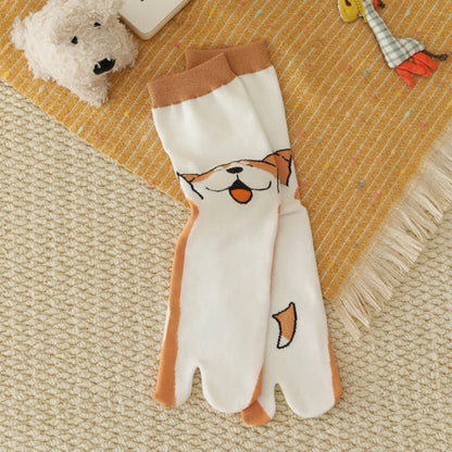 Chaussettes Tabi à orteils séparés, motif animaux mignons, style japonais (4 paires) - image 8