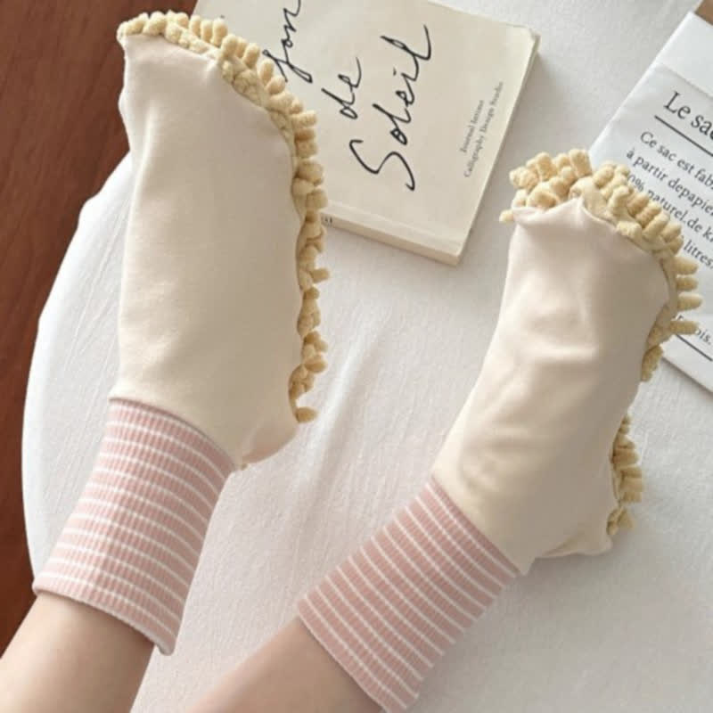 Chaussettes-chaussons de nettoyage en microfibre (4 paires) - Rose - 40(US2-7) - image 4