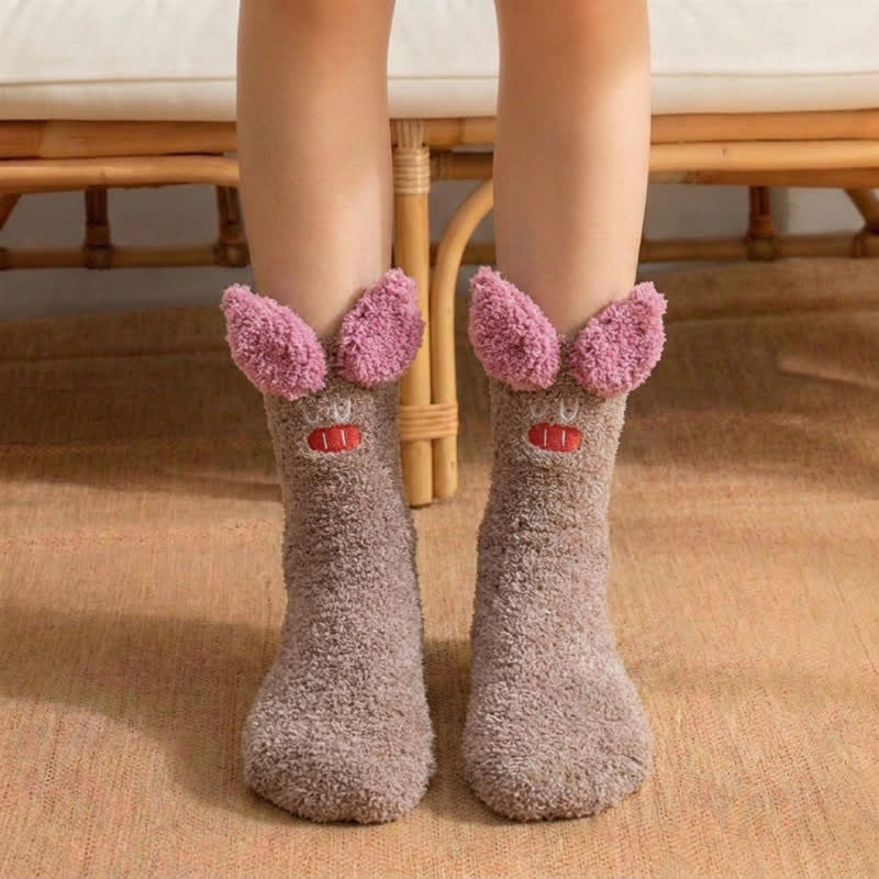 Chaussettes-chaussons en peluche à pompons. - Chameau - EU36-42(US3-8.5) - image 6