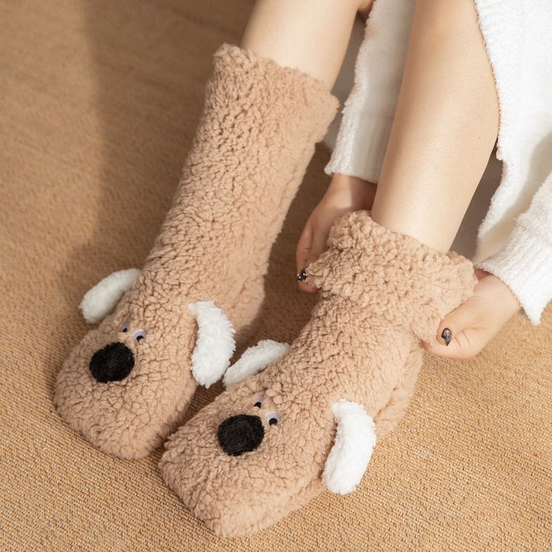 Chaussettes-chaussons d'intérieur en sherpa Cozy Puppy (2 paires) - image 1