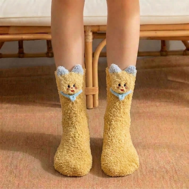 Chat mignon tenant des chaussettes - Jaune - EU36-42(US3-8.5) - image 6