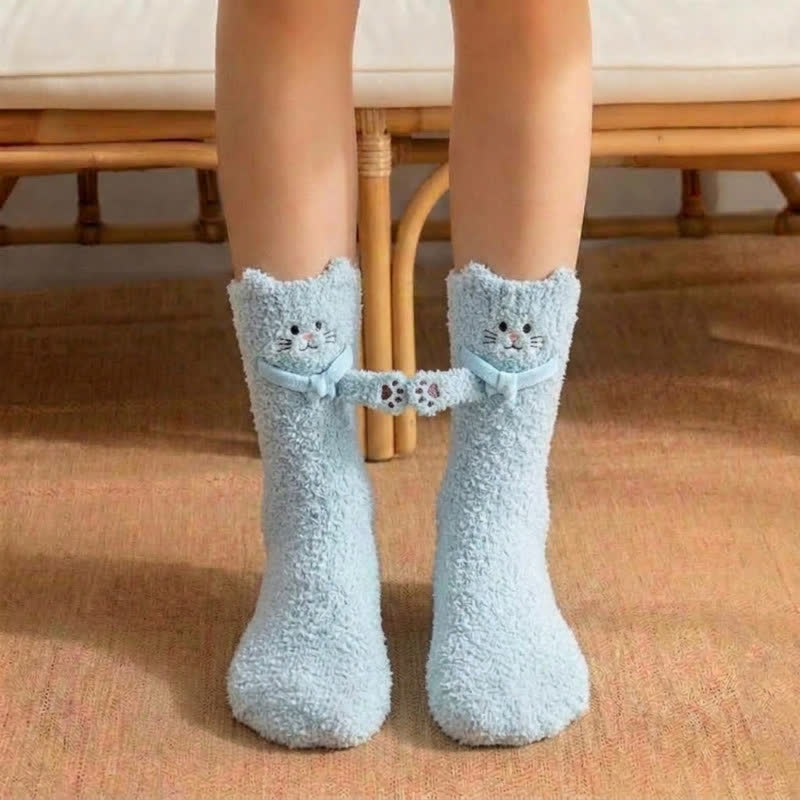 Chat mignon tenant des chaussettes - Bleu - EU36-42(US3-8.5) - image 3