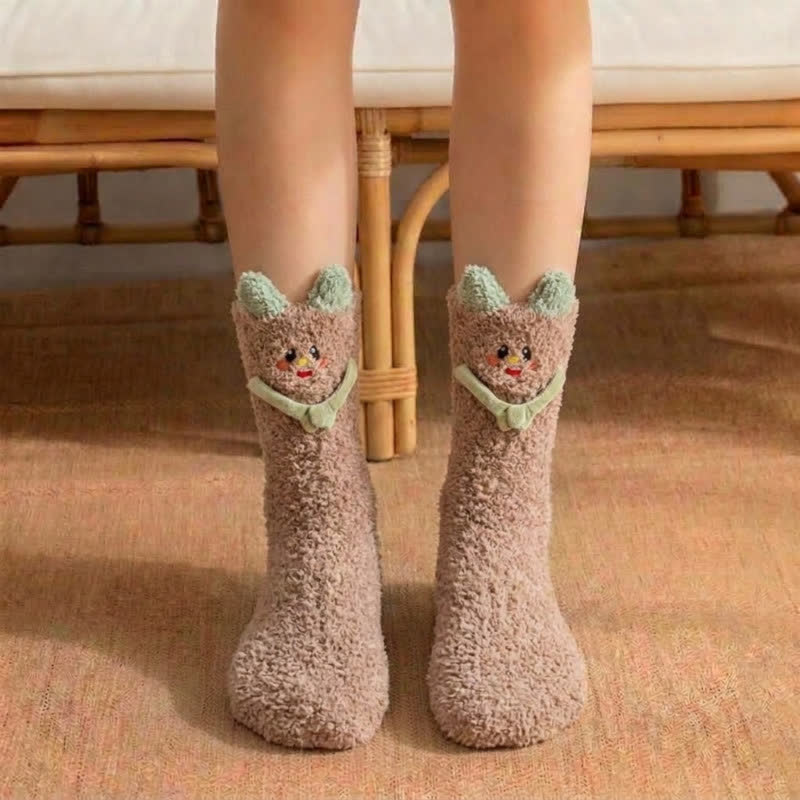 Chat mignon tenant des chaussettes - Kaki - EU36-42(US3-8.5) - image 5