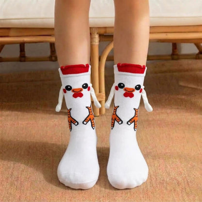 Chaussettes à la main d'un personnage de dessin animé original (3 paires) - Blanc - EU36-42(US3-8.5) - image 0