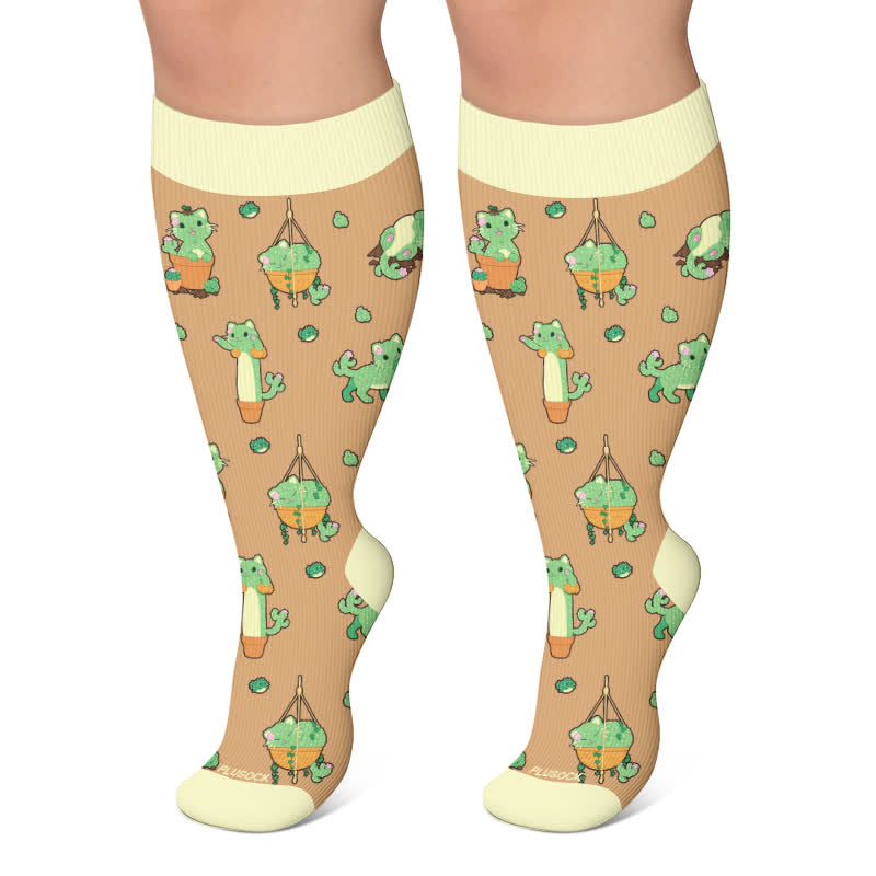 Chaussettes de compression Cactus pour chiens et chats, grandes tailles - Café - 4XL - image 4