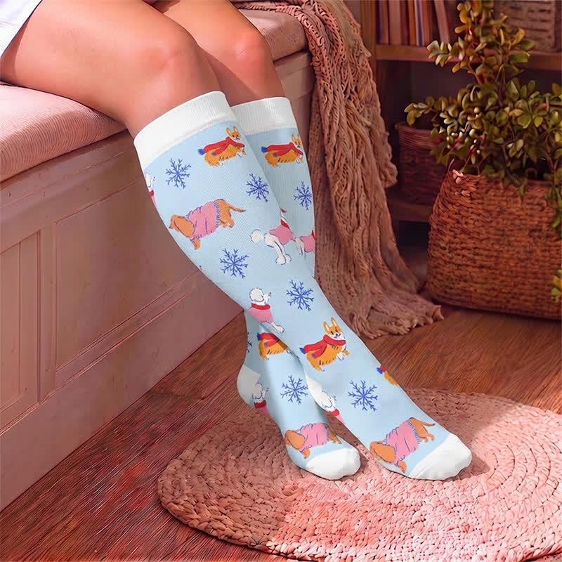 Chaussettes de compression grandes tailles pour le ski d'hiver, motif animal. - image 3