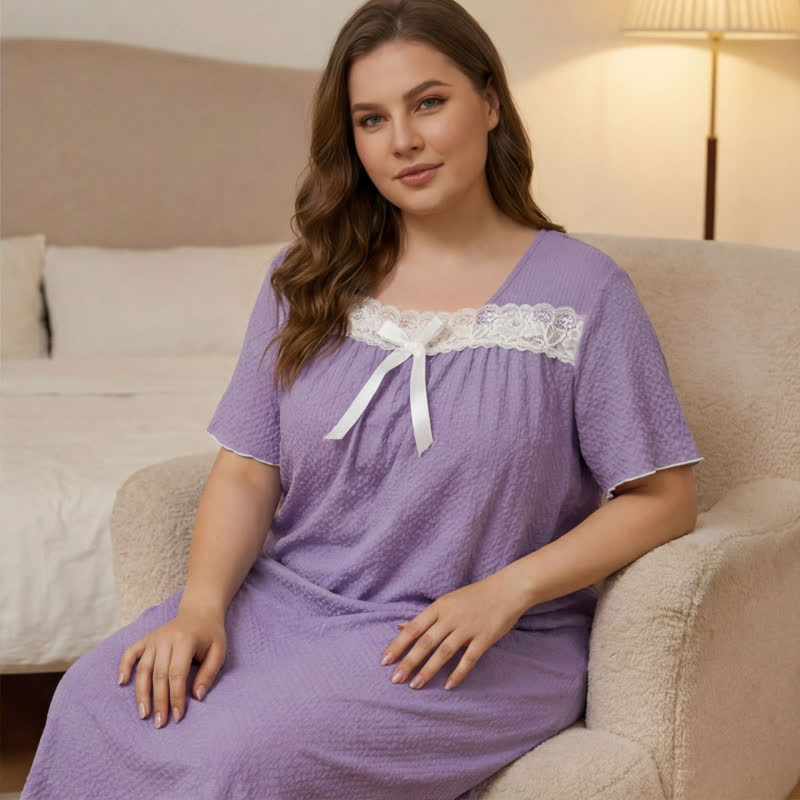 Nuisette lavande en dentelle - Violet - 5XL - image 1