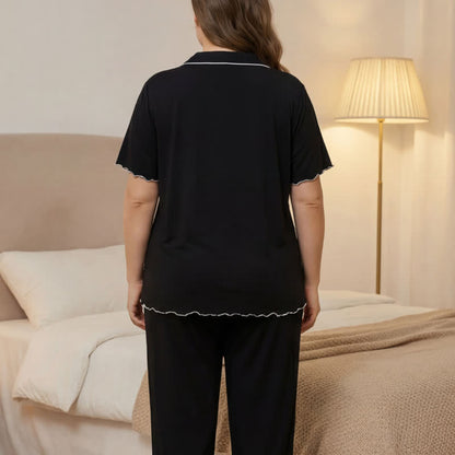 Ensemble pyjama grande taille à bordures contrastées - image 7