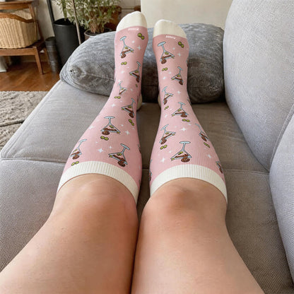 Chaussettes de compression grande taille à motif teckel - image 1