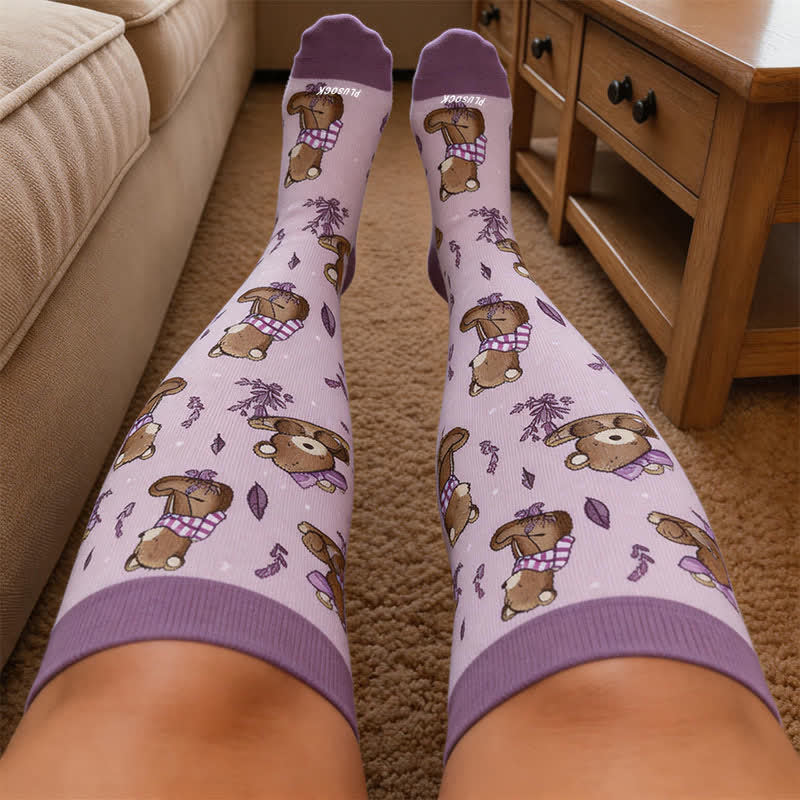 Chaussettes de compression grandes tailles automne motif animaux - image 3