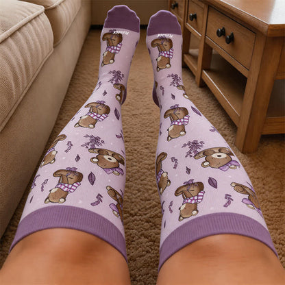 Chaussettes de compression grandes tailles automne motif animaux - image 3