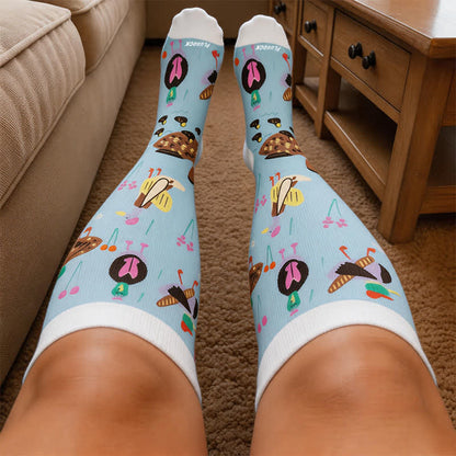 Chaussettes de compression grandes tailles à motif poisson ludique - image 1