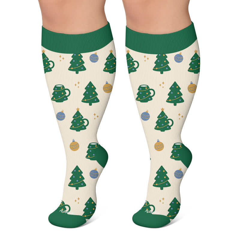 Chaussettes de compression grand format « Village de Noël » - Abricot - 4XL - image 6