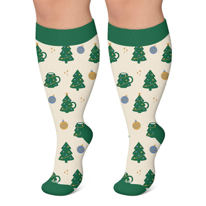 Chaussettes de compression grand format « Village de Noël » - Abricot - 4XL - image 6