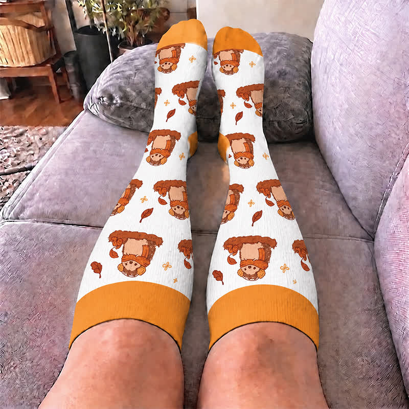 Chaussettes de compression grandes tailles à motifs animaux d'automne - image 2