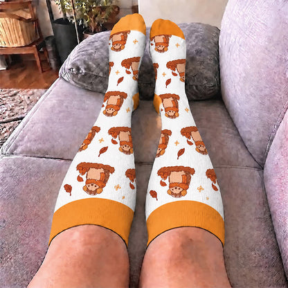 Chaussettes de compression grandes tailles à motifs animaux d'automne - image 2