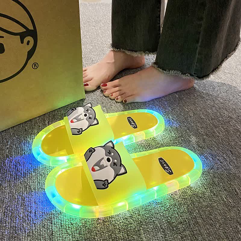 Toboggans lumineux en gelée à tête de husky - Jaune - Enfants EU34–35 (3–3,5) - image 3
