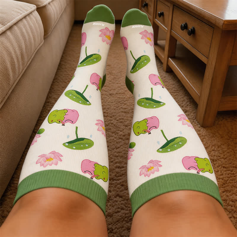 Chaussettes de compression à motif grenouille grande taille - image 3