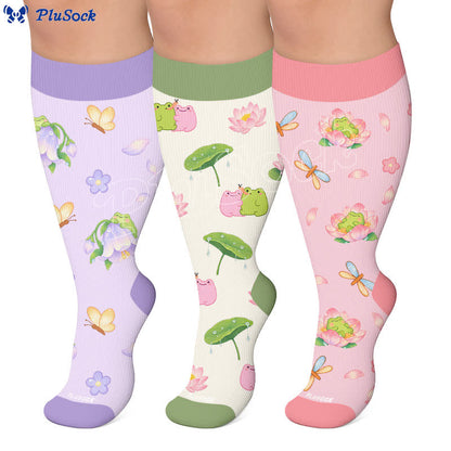 Chaussettes de compression à motif grenouille grande taille - image 0