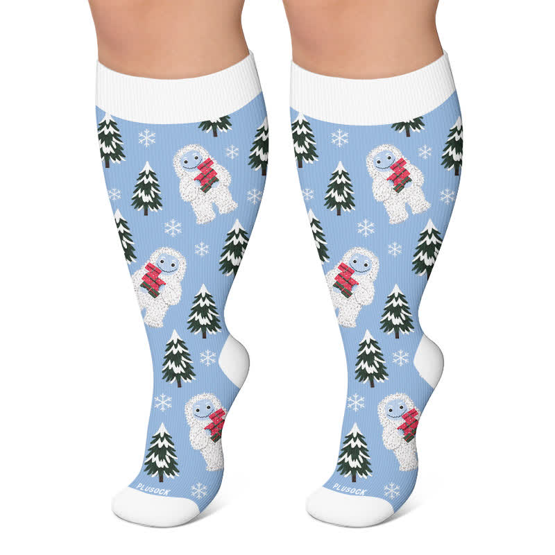 Chaussettes de compression festives ours polaire grandes tailles - Bleu - 4XL - image 4