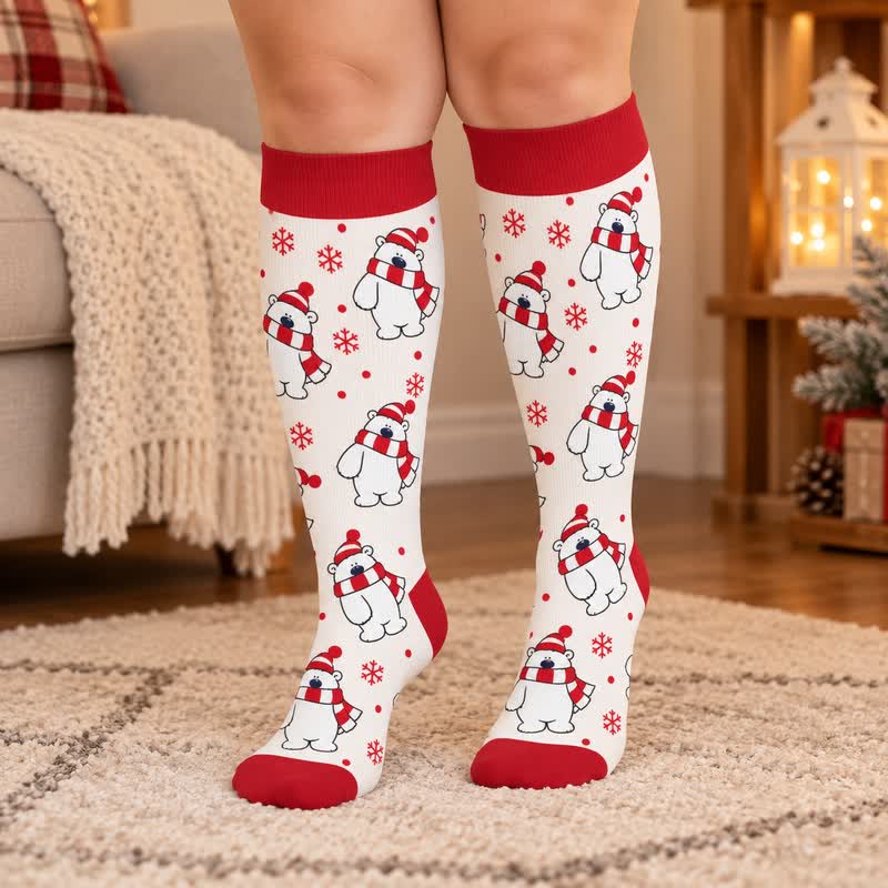 Chaussettes de compression festives ours polaire grandes tailles - image 3