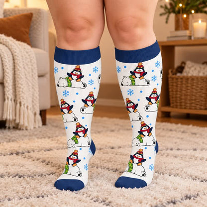 Chaussettes de compression festives ours polaire grandes tailles - image 2