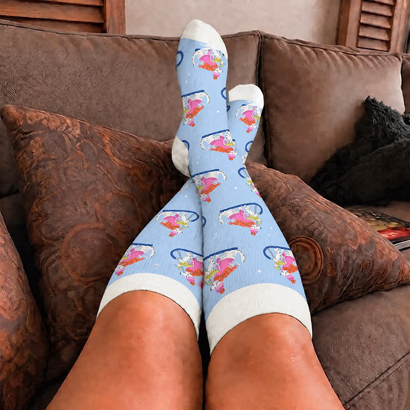 Chaussettes de compression grandes tailles à motifs animaux de Noël - image 2