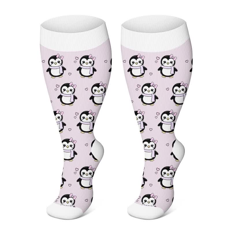 Chaussettes de compression pingouin mignonnes grandes tailles - Violet clair - 4XL - image 5