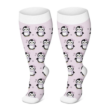Chaussettes de compression pingouin mignonnes grandes tailles - Violet clair - 4XL - image 5