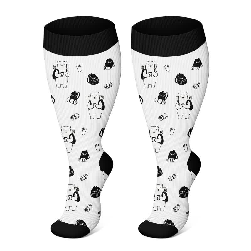 Chaussettes de compression pingouin mignonnes grandes tailles - Blanc - 4XL - image 4