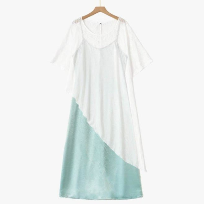Ensemble robe maxi asymétrique légère - Ensemble de 2 pièces - 6XL - image 0