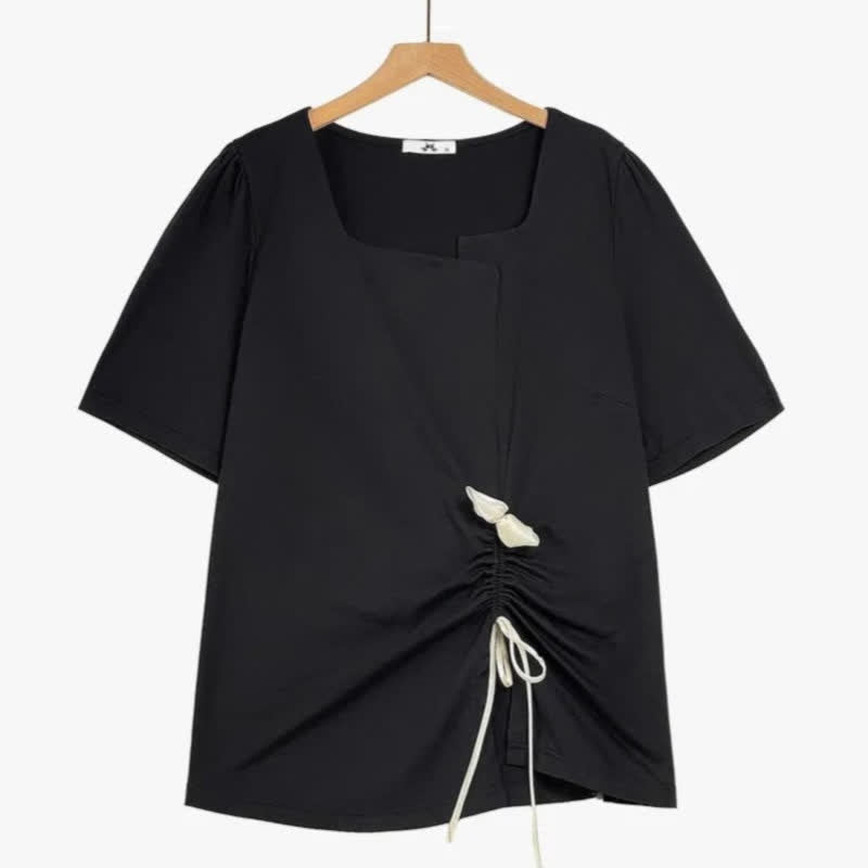 Ensemble haut à cordon et jupe fluide grande taille - Blouse - 6XL - image 2