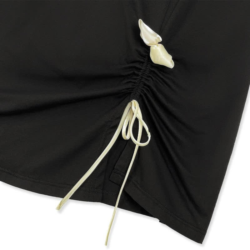 Ensemble haut à cordon et jupe fluide grande taille - image 6
