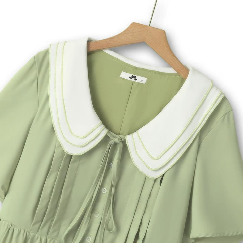 Robe midi à col Claudine - image 1