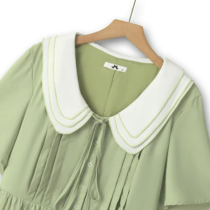 Robe midi à col Claudine - image 1