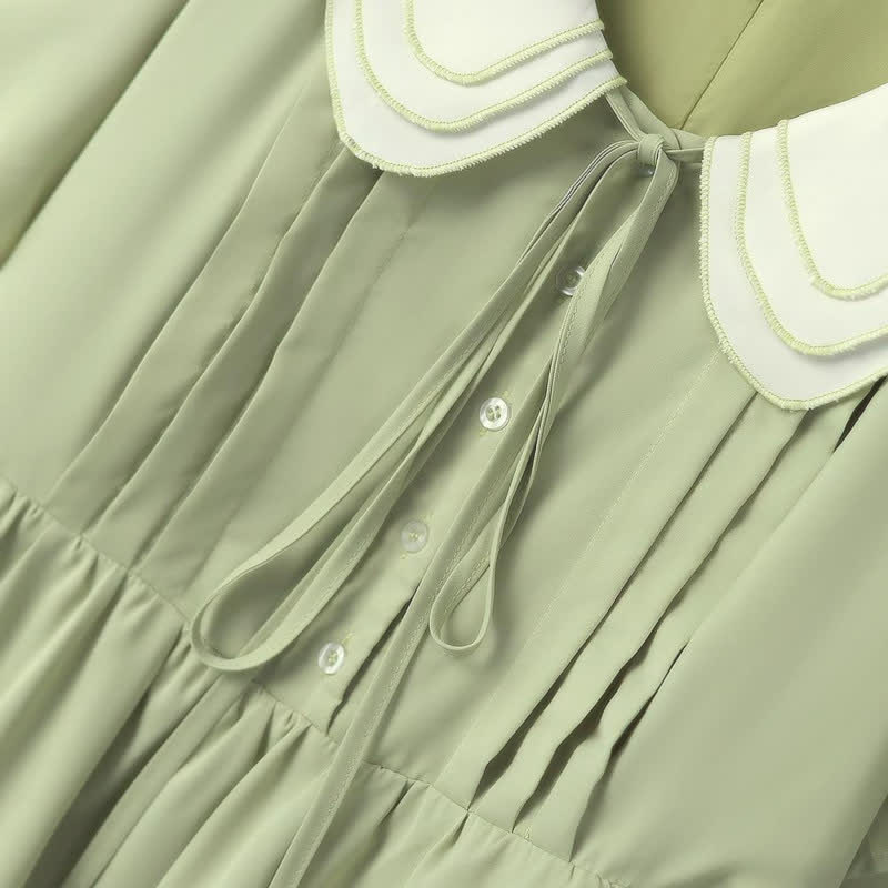 Robe midi à col Claudine - image 2