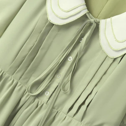 Robe midi à col Claudine - image 2