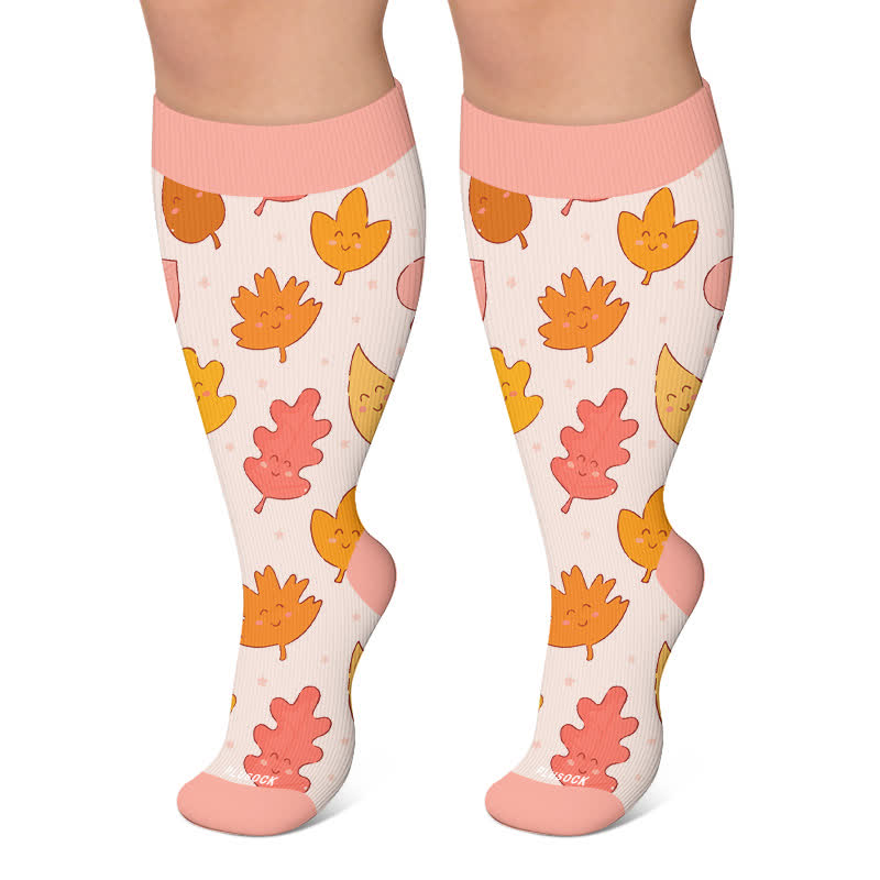 Chaussettes de compression Autumn Ducks grandes tailles - Rose - 4XL - image 4