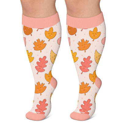 Chaussettes de compression Autumn Ducks grandes tailles - Rose - 4XL - image 4