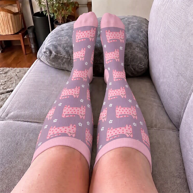 Chaussettes de compression grandes tailles à imprimé animalier - image 1