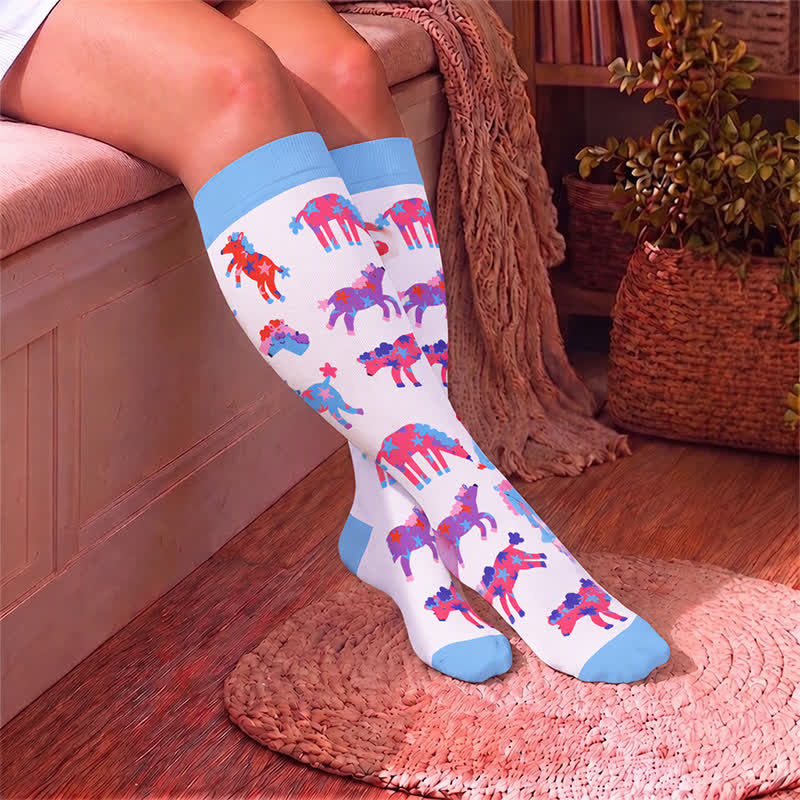 Chaussettes de compression grandes tailles à imprimé animalier - image 3