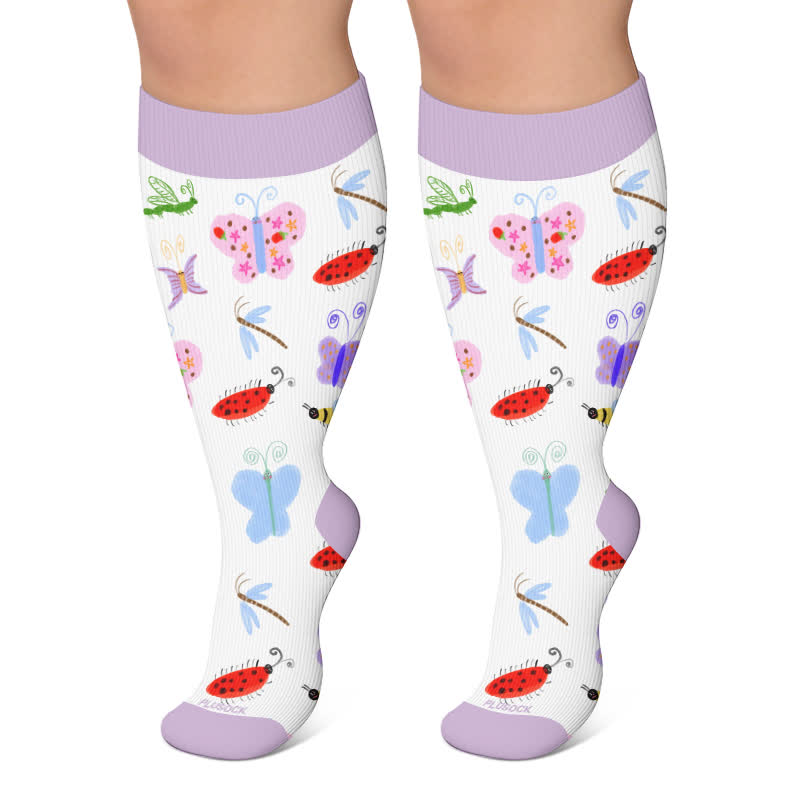Chaussettes de compression grandes tailles à imprimé animalier - Blanc - 4XL - image 4