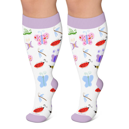 Chaussettes de compression grandes tailles à imprimé animalier - Blanc - 4XL - image 4