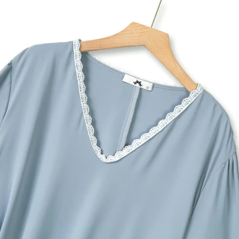 Robe midi grande taille à ourlet contrasté - image 3