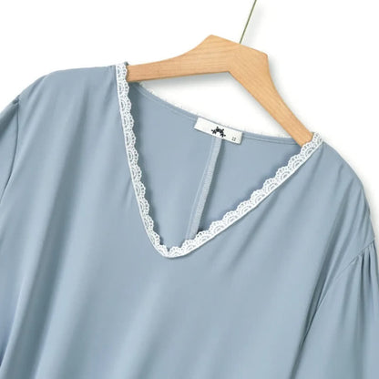 Robe midi grande taille à ourlet contrasté - image 3