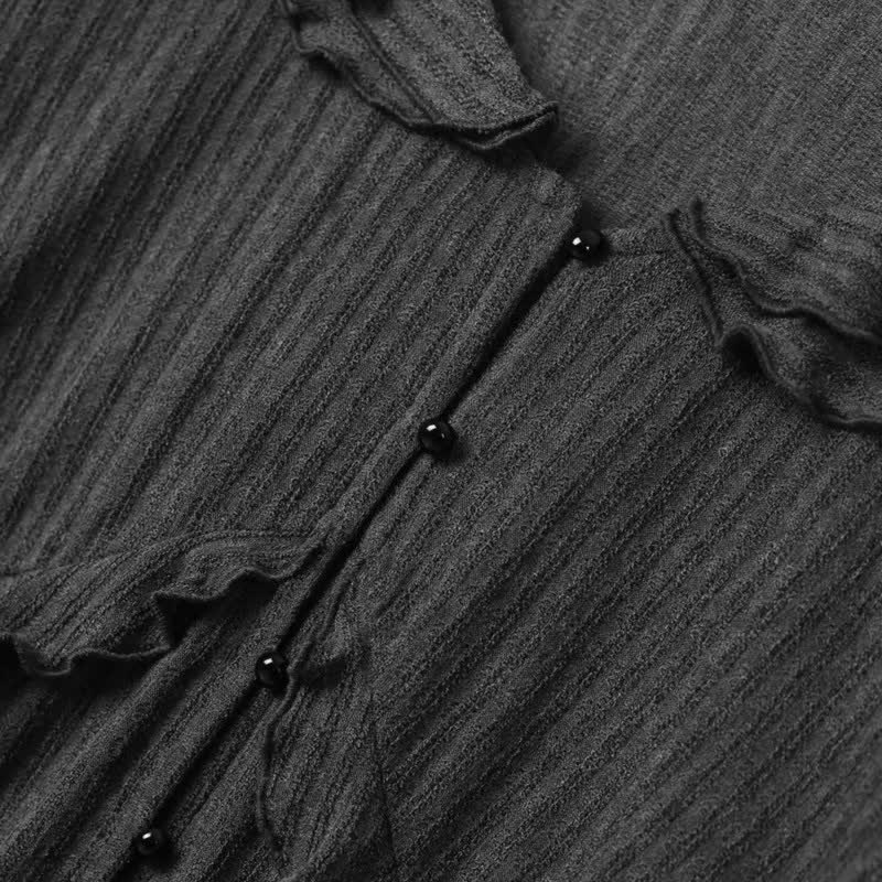 Chemisier texturé à col volanté grande taille - image 5