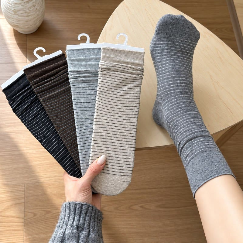 Chaussettes côtelées en coton (4 paires) - image 0