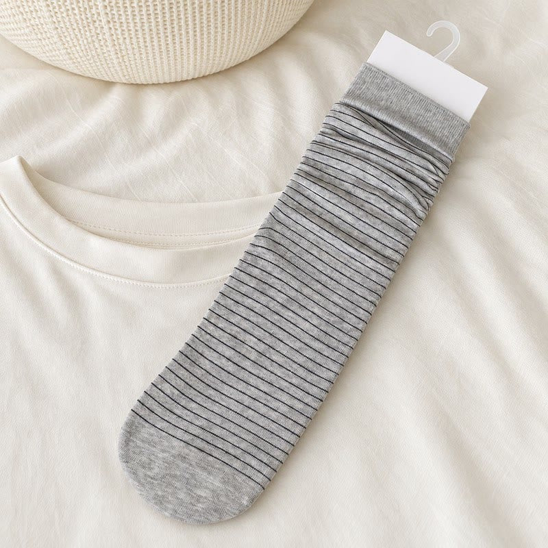 Chaussettes côtelées en coton (4 paires) - Gris clair - EU36-40(US3-7) - image 6