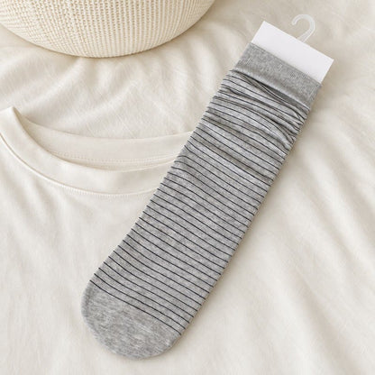 Chaussettes côtelées en coton (4 paires) - Gris clair - EU36-40(US3-7) - image 6